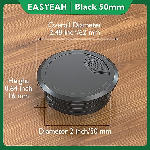 5 Pcs Desk Grommet 2" / 50 mm, Desk Cord Hole Cover, Cable Grommet ABS Plastic - Image 9