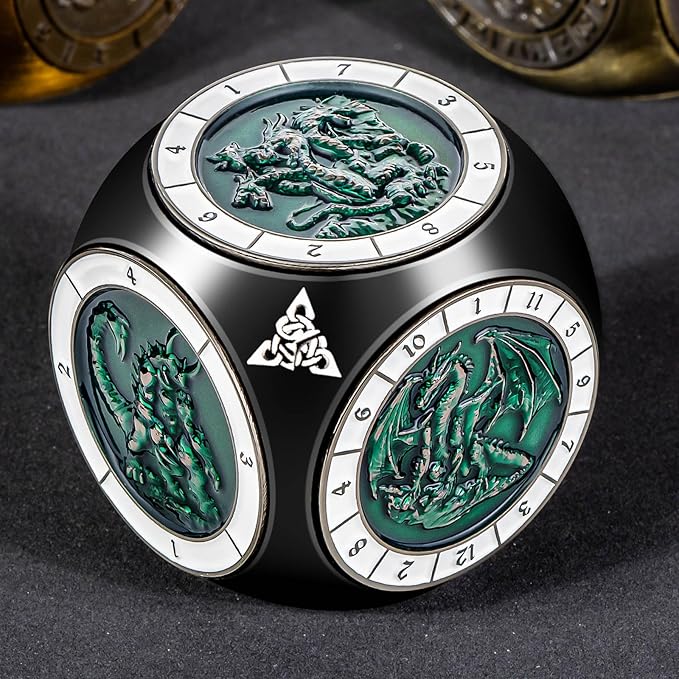 7 in 1 D6 Spinner DND Dice Set D&D, Metal Cube D and D Dice - Image 2