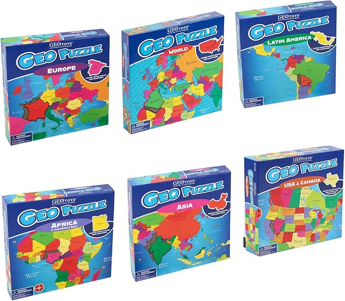 GeoToys GeoPuzzle, Country-Shaped Jigsaw Puzzles Set of 6, Geography Puzzle - Image 5