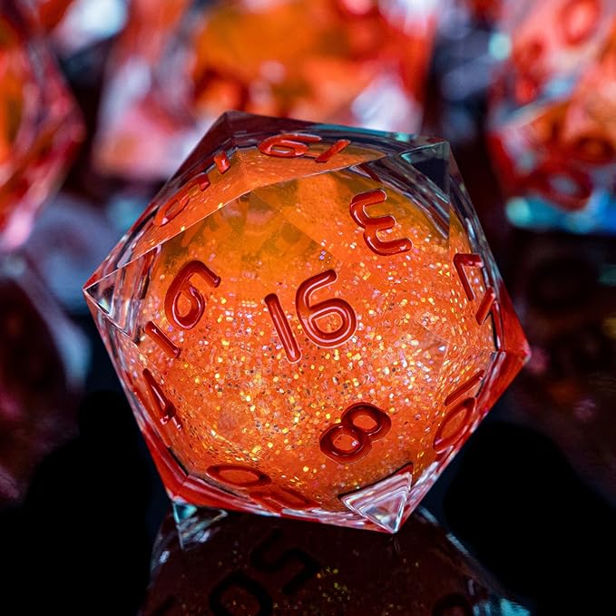 ARUOHHA Liquid Core DND Dice Set, RPG Orange Dungeons Polyhedral Dice - Image 3