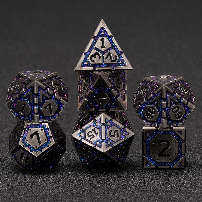 Metal D&D Dice Set, Polyhedral Metallic Dice by Unknown