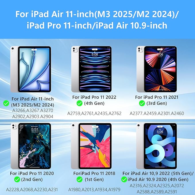 Keyboard Case for iPad Air 11-inch & iPad Pro 11 inch，Magic Magnetic Backlit - Image 2