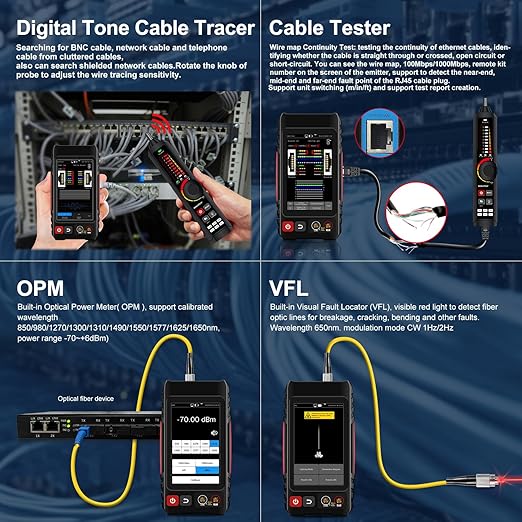 Rechargeable Network Cable Tester, WANLUTECH Tone Generator - Image 2