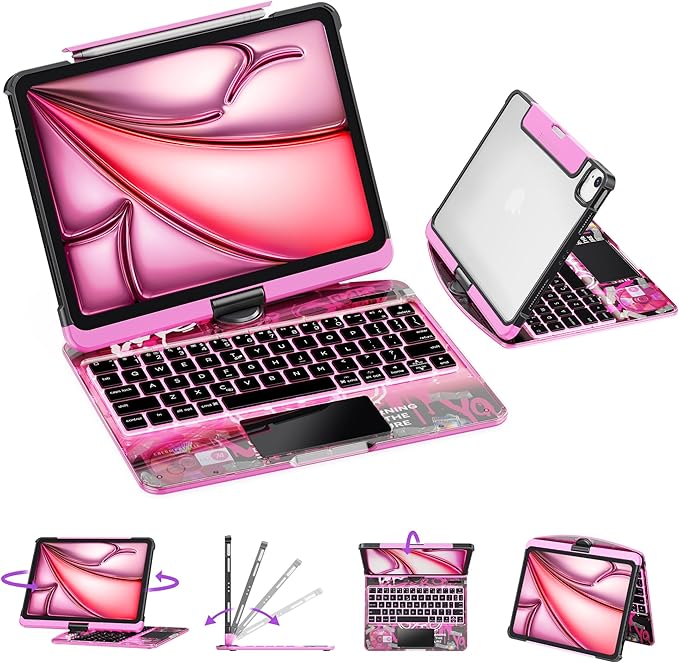 GUSGU Transparent Case with Wireless Keyboard only by GUSGU