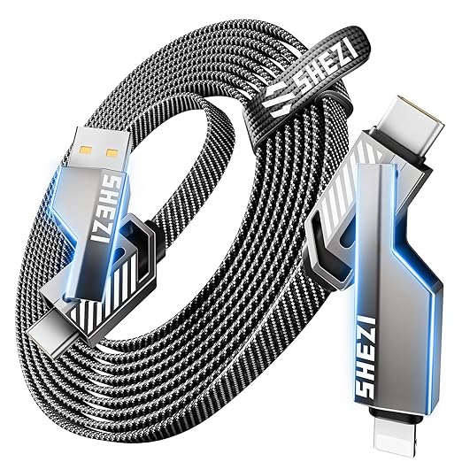 4-in-1 USB C to Lightning Cable, 46W High-Speed Charging & Fast Data Transfer by Jixivor
