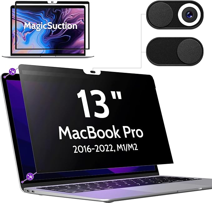 Privacy Screen for MacBook Pro 13 In & MacBook Air 13 Inch, MagicSuction™ by peslv