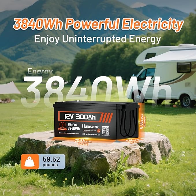 Bluetooth 12V 300Ah Battery LiFePO4 Lithium Built-in 100A BMS, 15000 Deep - Image 7