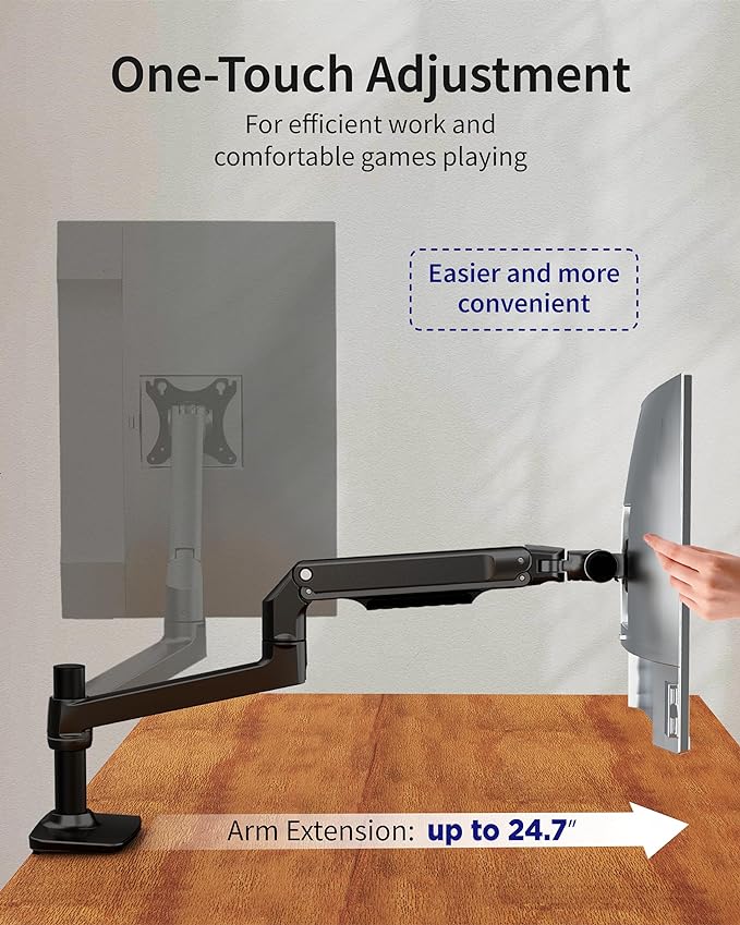 Single Monitor Arm Desk Mount, Holds Screens up to 40 Inches and 25 lbs - Image 6