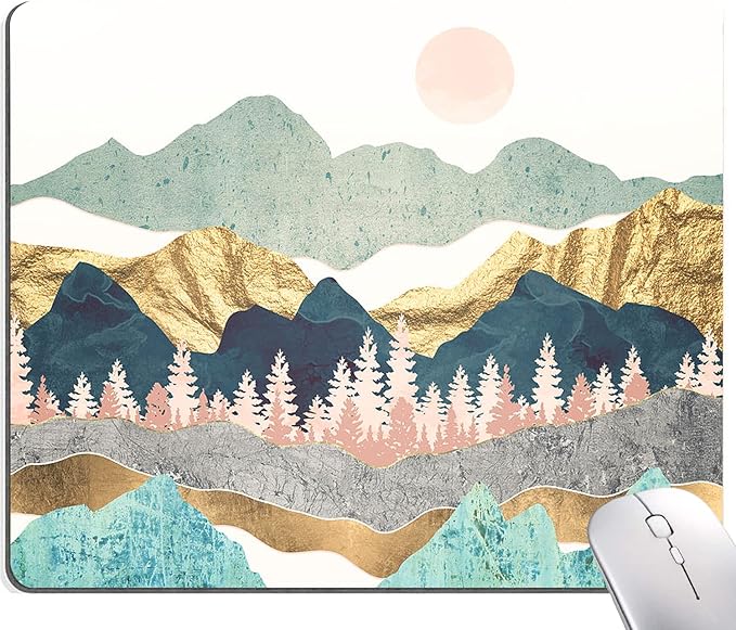 Mouse Pad, Abstract Mountain Mouse Pad, Washable Square Cloth Mousepad by Armanza