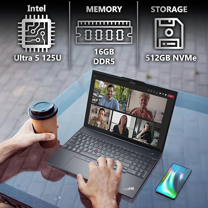 Lenovo ThinkPad T16 Gen 3 Business Laptop 16” FHD+ Display, Intel Ultra 5-125U - Image 2