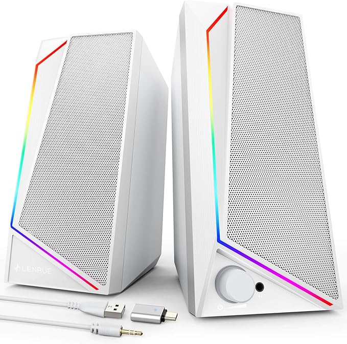 LENRUE Computer Speakers, USB/USB-C Powered PC Speakers by LENRUE