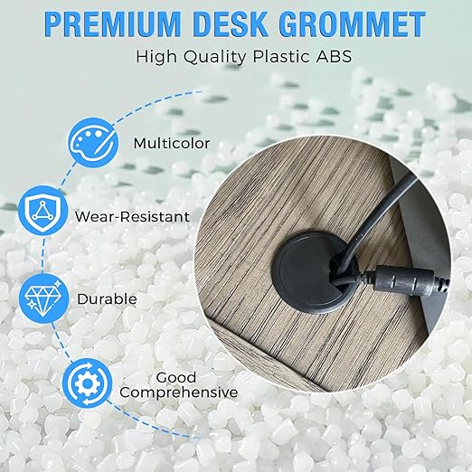 Desk Grommet 2", Desk Cord Hole Cover, Cable Grommet ABS Plastic, Desk Hole - Image 2
