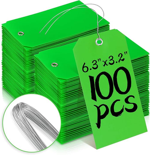 100 Pcs Tags with Wire Shipping Tags with String Write On Stacking Service by XUWAIDSGN