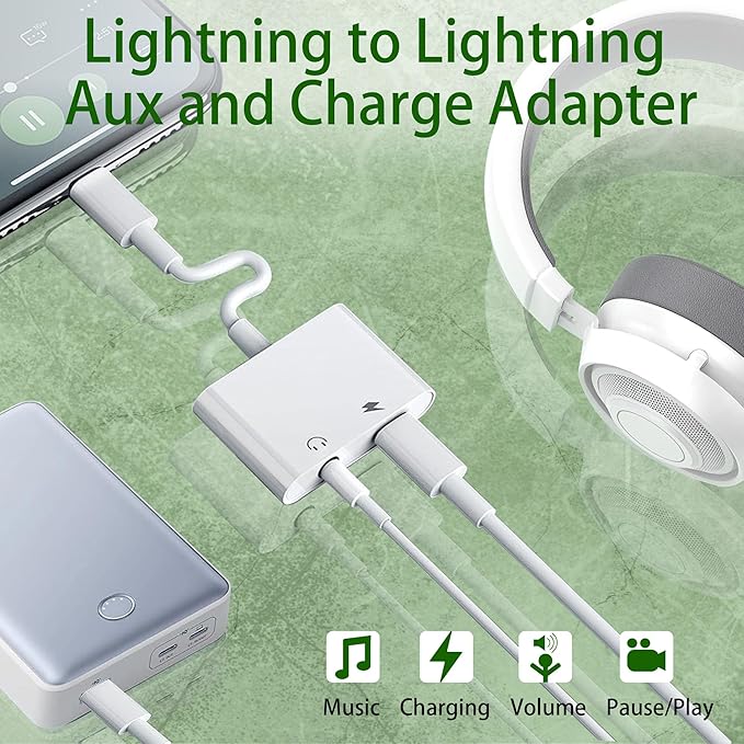 3 Pack Lightning to 3.5mm Headphone Jack Adapter, 2 in 1 Dongle Adapter Aux - Image 4