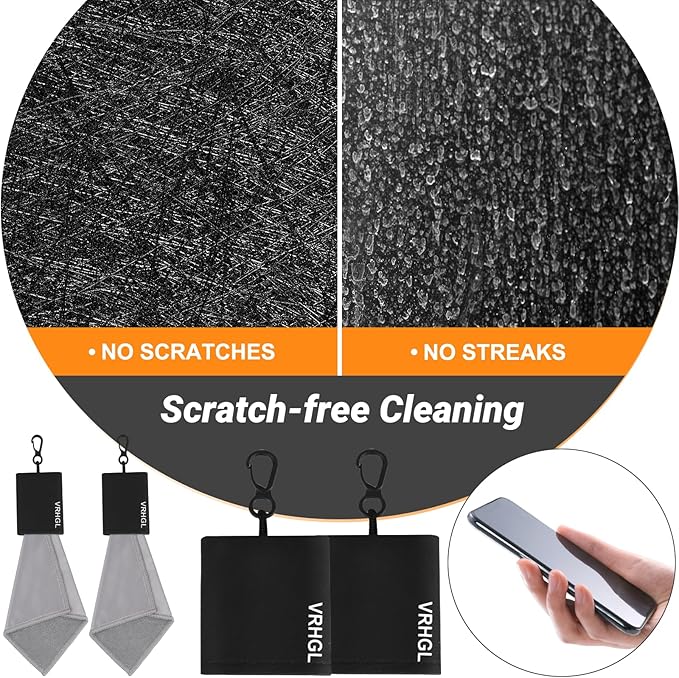 2 Sided Glasses Cleaning Kit, Portable Glasses Cleaner Cloth Keychain, Reusable - Image 5
