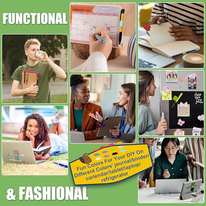Pen Loop Holder for Notebook 12 Colors Self-Adhesive Stick On Pen Holder - Image 7