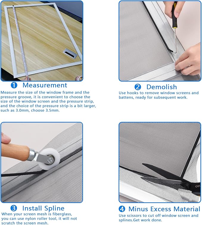 BAYTORY Window Screen Repair Kit, Nylon Roller Tool - Image 7