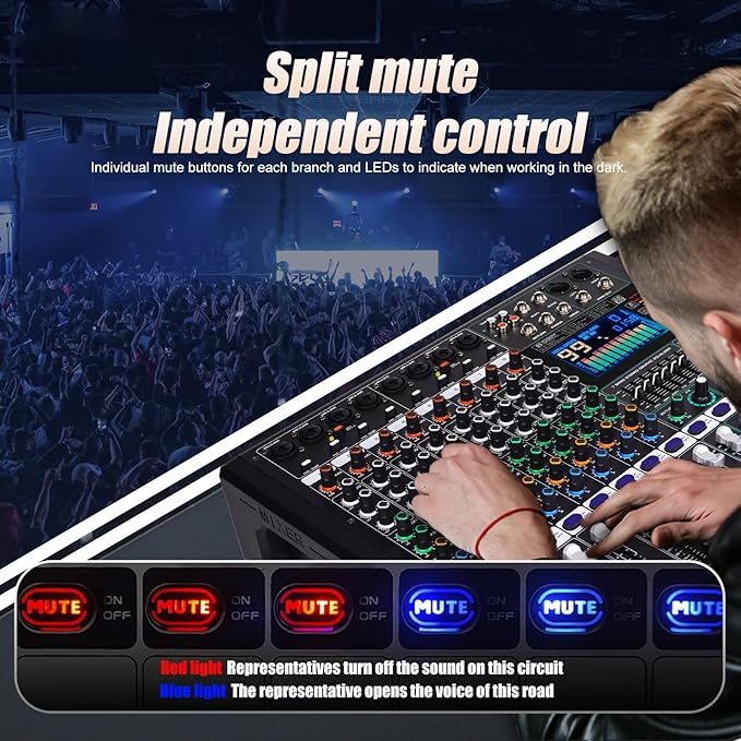 GF8 Pro Multi-Function 8-Channel Bluetooth DJ Sound Console - Image 7