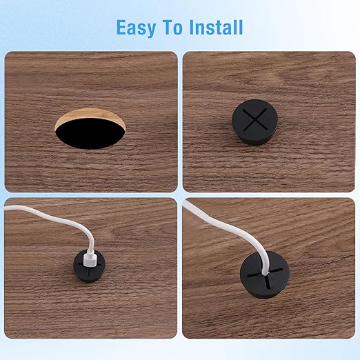 Desk Grommet, 3/4 in 20 mm Silicone Rubber Grommets, Flexible Wall Cord Pass - Image 5