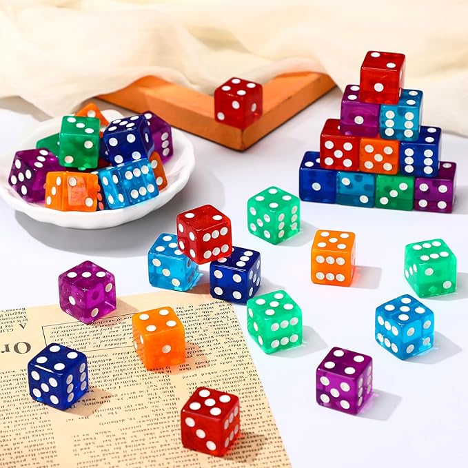 36 Piece 19 mm Casino Style Craps Dice Sets Acrylic and Translucent D6 Dice - Image 6