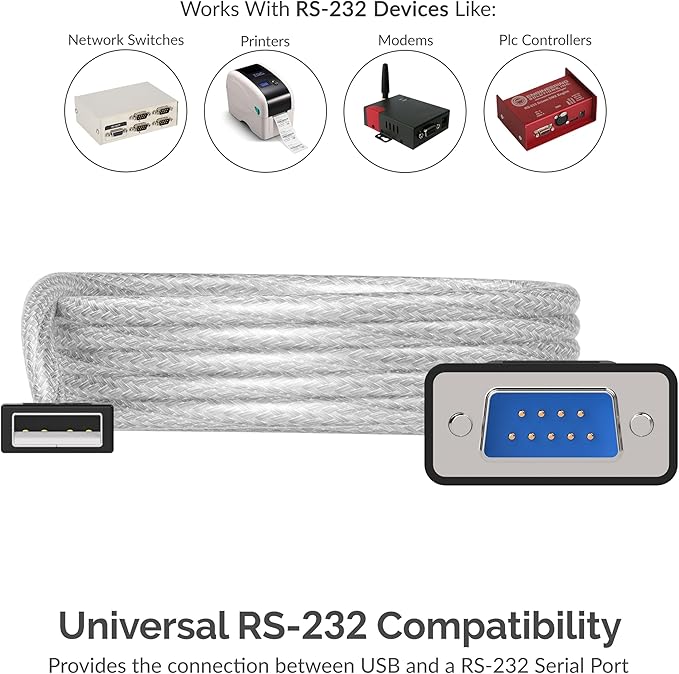 SABRENT 6-FT USB to RS-232 DB9 Serial 9 pin Adapter - Image 3