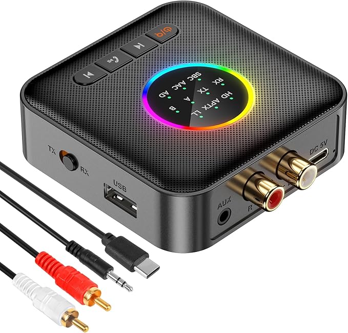 Upgrade Bluetooth 5.2 Transmitter Receiver aptX Adaptive/Low Latency/HD by MakerHawk