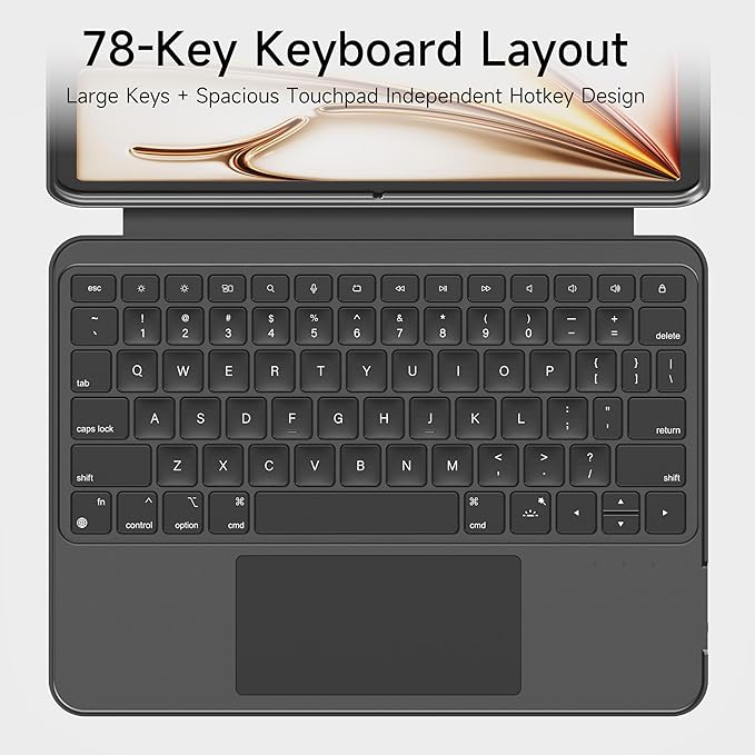 HOU iPad Air 11 Case with Keyboard Detachable Rotatable Magnetic Full - Image 6