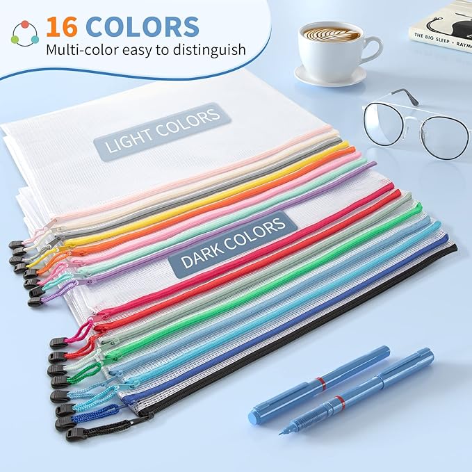 Umriox 32PCS Mesh Zipper Pouch, Zipper Bags - Image 2