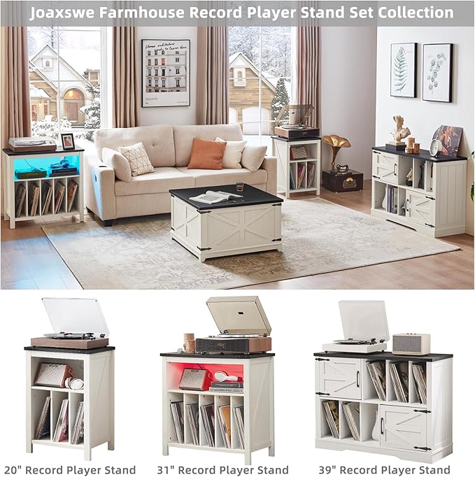 Large Record Player Stand with Vinyl Storage Up to 450 Albums, 39 Inch - Image 5