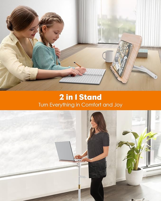 2 in 1 Dual-use Floor Book Stand & Desktop Book Stand, Height Adjustable from - Image 4