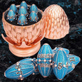 ARUOHHA DND Metal Dice Copper Blue Dragon Egg Dice by ARUOHHA