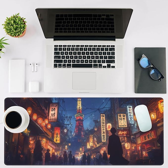 Mouse Pad Large Bustling Street in Tokyo Non-Slip Gaming Desk Mat - Image 2