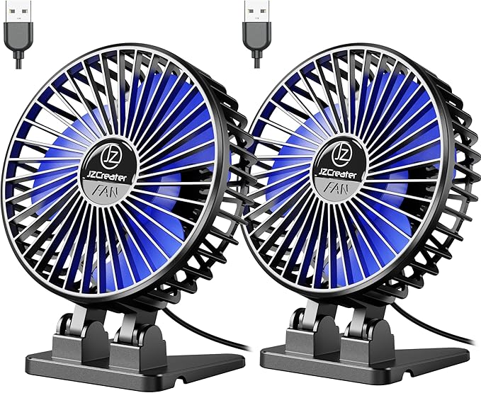 JZCreater USB Desk Fan, Mini Fan Portable, 3 Speeds Desktop Table Cooling Fans - Image 8