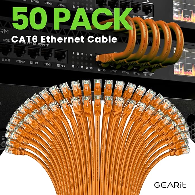 GEARit Cat 6 Ethernet Cable Cat6 Network Patch, Snagless Cord, Internet - Image 2