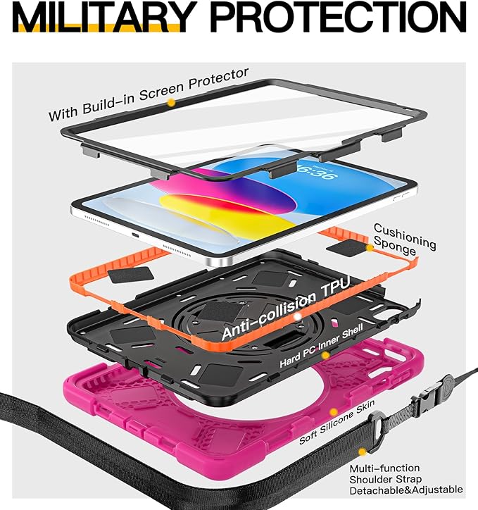 BRAECN for iPad 11th/10th Generation case 11/10.9 inch 2025/2022 Heavy Duty - Image 3