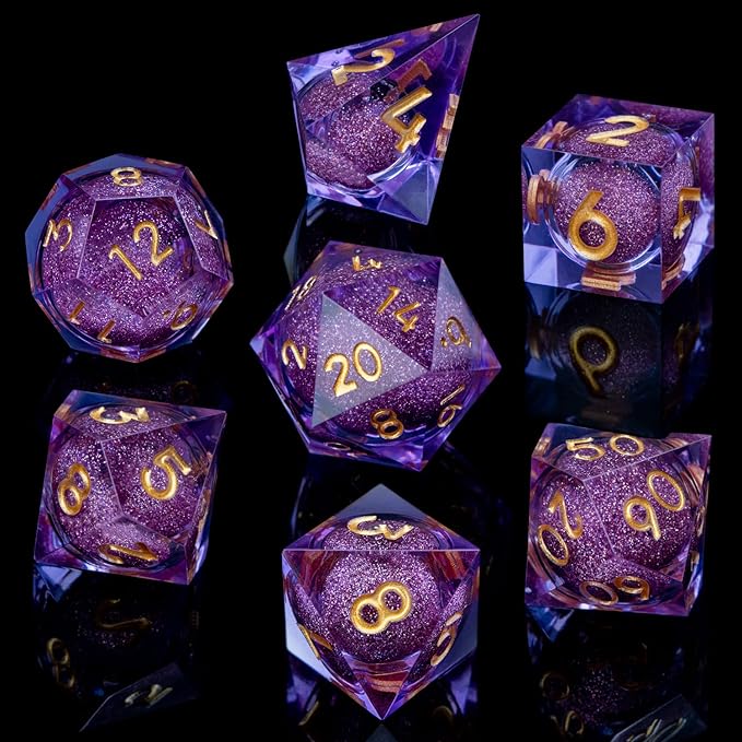 ARUOHHA DND Liquid Core Dice, Role Playing Dice Set D20 D12 D10 D8 D6 D4 - Image 2
