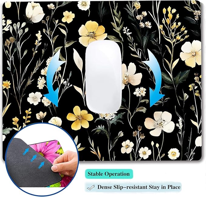 Wildflowers Aesthetic Floral Custom Mouse Pad - Image 5