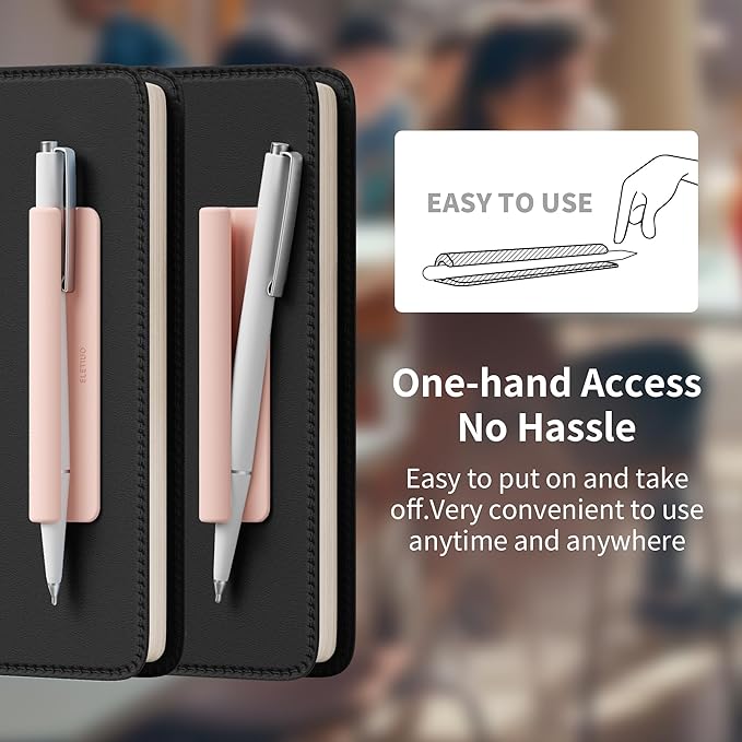 ELETIUO Pencil Holder For Most Pens, Self-Adhesive Stick To Notebooks, Silicone - Image 5