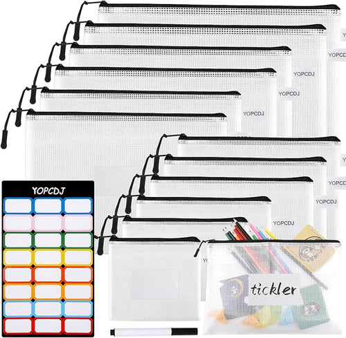 12pcs Mesh Zipper Pouch Bags, Puzzle Bag by YOPCDJ