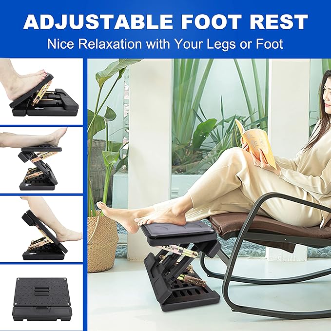 Adjustable Foot Rest and Footstool Under Desk, Ergonomic Leg Rest - Image 2