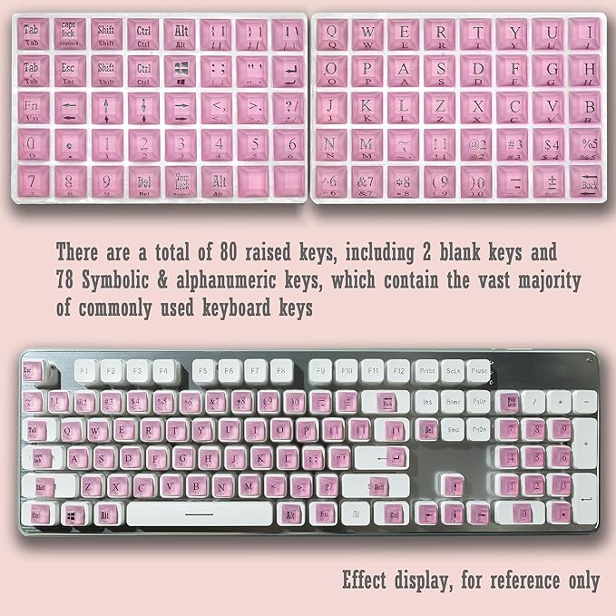 80 Pcs Keyboard Sticker for Long Nails Typing and Gaming, Symbolic and - Image 3