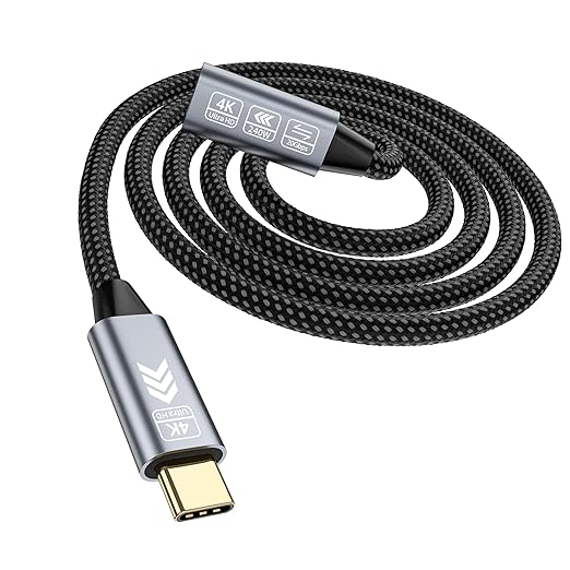 USB C Extension Cable 6.6FT, 20Gbps/240W USB3.2 Type C Extender Cord, 4K@60Hz by HOTUTUKI