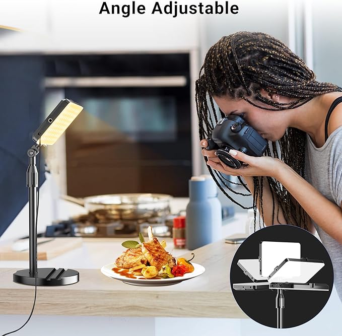 2-Pack LED Video Light with Stand, Home Studio Back Lights, Photo Lights with - Image 6
