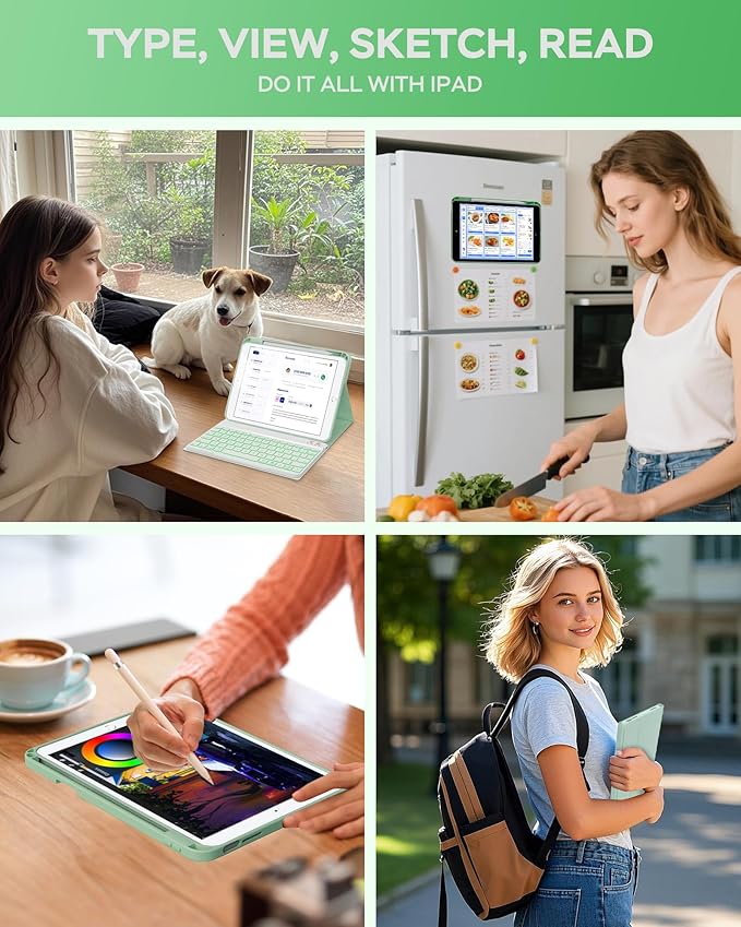 Keyboard Case for iPad 7th/8th/9th Generation 10.2'' 2019/2020/2021, 360° - Image 5