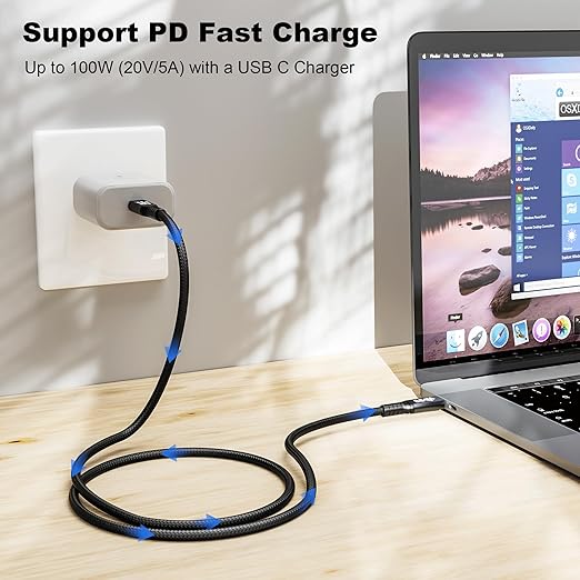 usbc to USB c 3.1, USB-c 10gbps Data Transfer Video 4K Monitor Cable 100W High - Image 3