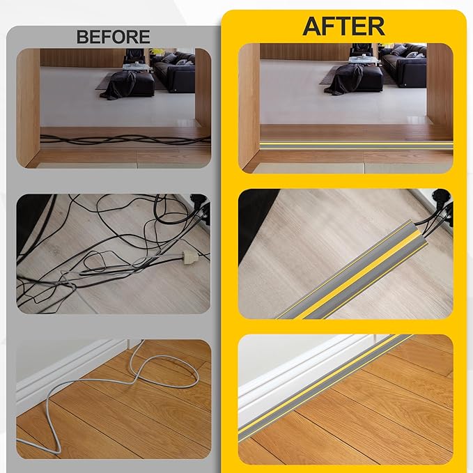 Floor Cord Cover 10Ft Heavy Duty PVC Floor Cable Protector Electric Cord Hider - Image 4