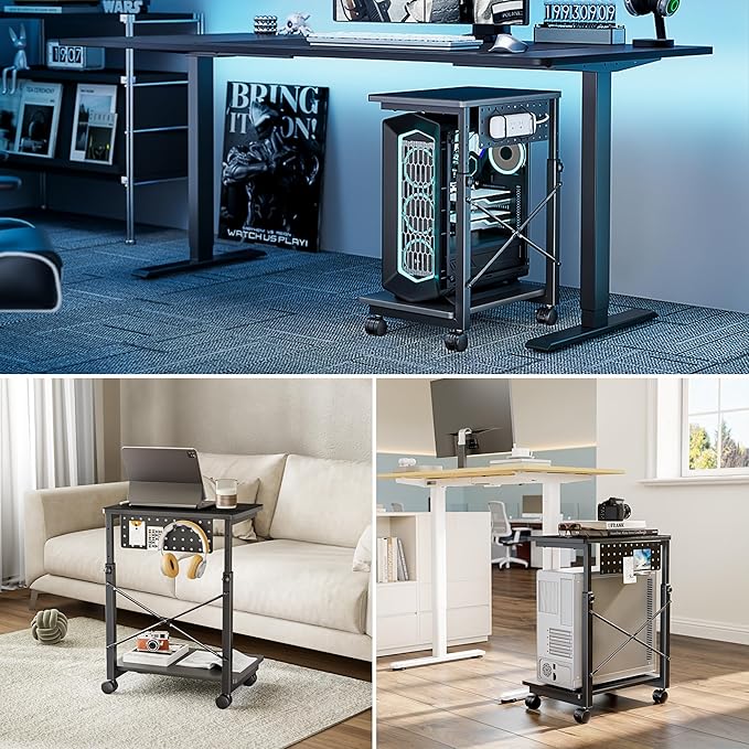 ARES WING Height Adjustable Computer Tower Stand, 2-Tier PC Tower Stand - Image 8