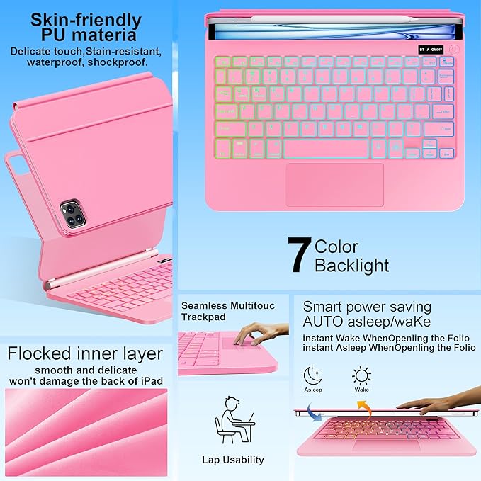 Keyboard Case for iPad Air 13 inch, iPad Pro 12.9 inch，Magic-Style Magnetic – - Image 5