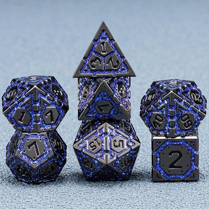 DND Metal Dice Set, Polyhedral Dice Set - Image 3