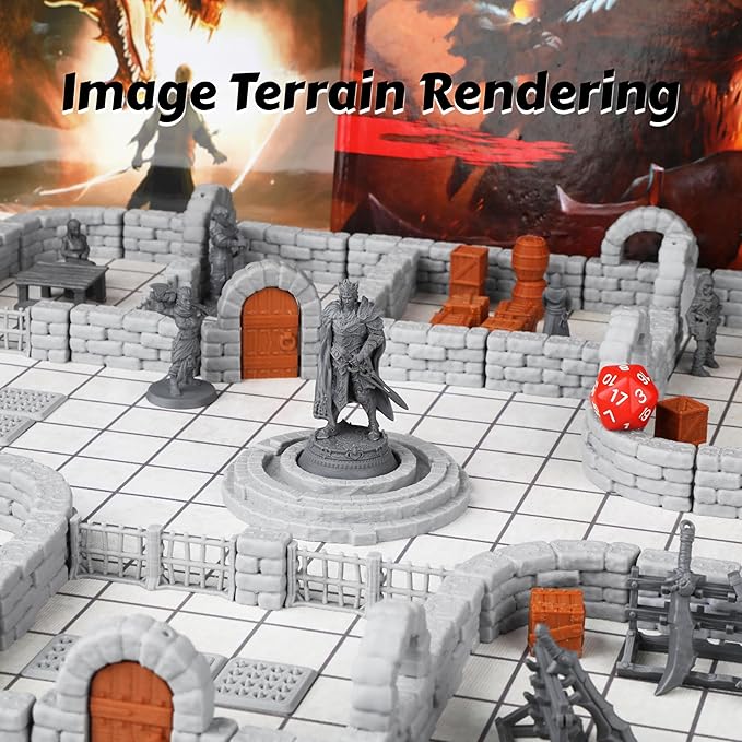 Dungeon Walls 40pcs 28mm Miniature RPG Terrain Modular System DND Building - Image 5